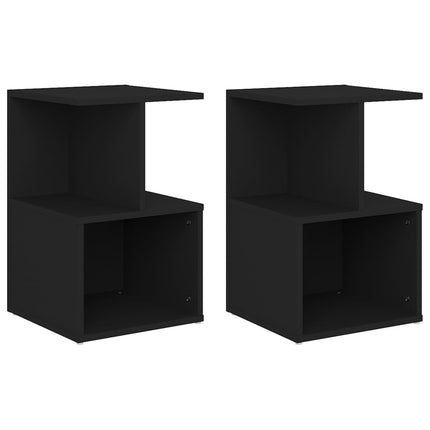vidaXL Bedside Cabinets 2 pcs Black 35x35x55 cm Chipboard