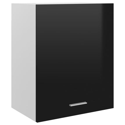vidaXL Hanging Cabinet High Gloss Black 50x31x60 cm Chipboard