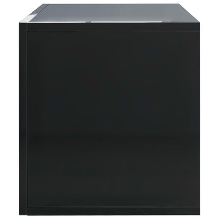 Vinyl Storage Box High Gloss Black 71x34x36 cm Engineered Wood