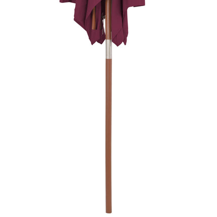 vidaXL Outdoor Parasol with Wooden Pole 150x200 cm Bordeaux Red
