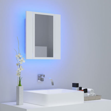 vidaXL LED Bathroom Mirror Cabinet White 40x12x45 cm