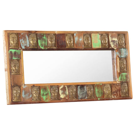 vidaXL Mirror with Buddha Cladding 110x50 cm Solid Reclaimed Wood