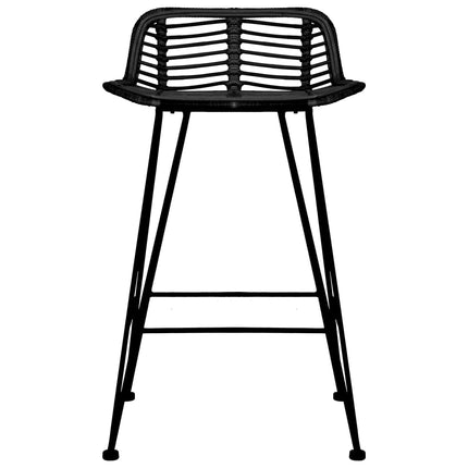 vidaXL Bar Chairs 2 pcs Black Rattan