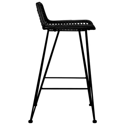 vidaXL Bar Chairs 2 pcs Black Rattan