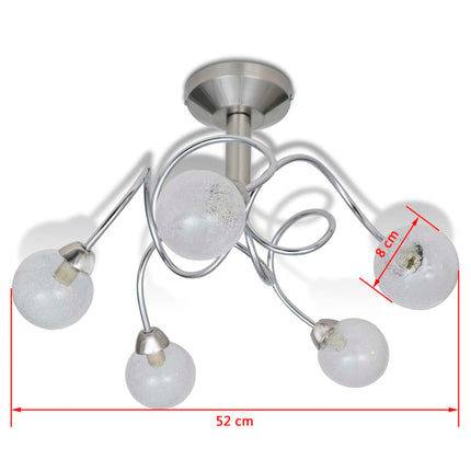 Ceiling Lamp with Round Glass Shades for 5 G9 Bulbs