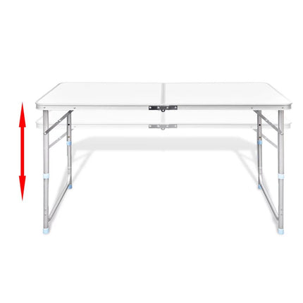 vidaXL Foldable Camping Table Height Adjustable Aluminium 120 x 60 cm