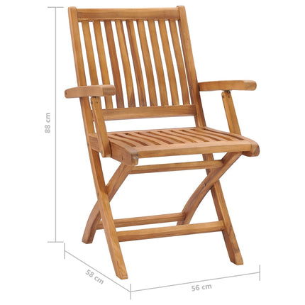 Folding Garden Chairs with Cushions 4 pcs Solid Teak Wood