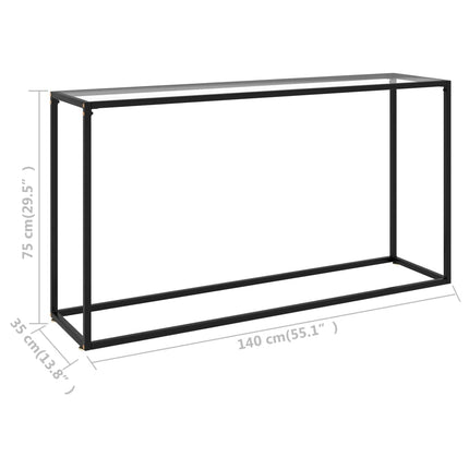 Console Table Transparent 140x35x75 cm Tempered Glass