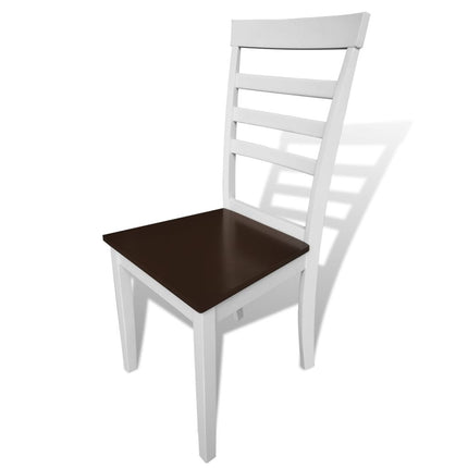 Extending Dining Set 9 Pieces Brown and White