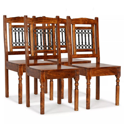 Dining Chairs 4 pcs Solid Wood with Sheesham Finish Classic
