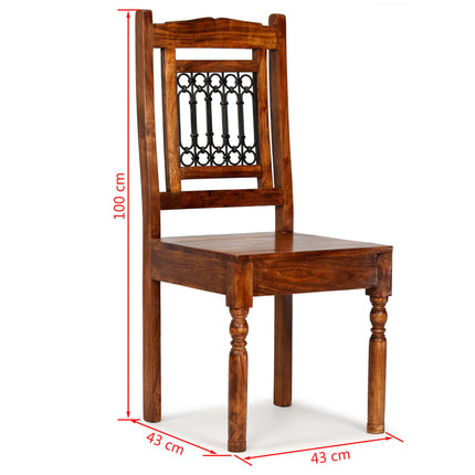 Dining Chairs 4 pcs Solid Wood with Sheesham Finish Classic
