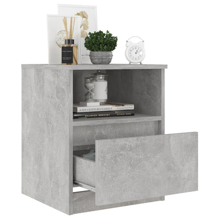 vidaXL Bed Cabinets 2 pcs Concrete Grey 40x40x50 cm Chipboard