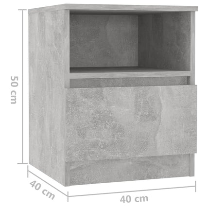 vidaXL Bed Cabinets 2 pcs Concrete Grey 40x40x50 cm Chipboard