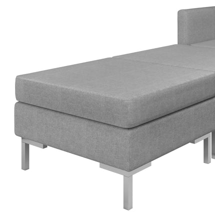 vidaXL 10 Piece Sofa Set Fabric Light Grey