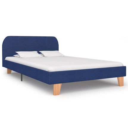 vidaXL Bed Frame Blue Fabric King Size