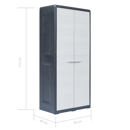 vidaXL Garden Storage Cabinet XL 78x46x175 cm Plastic