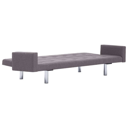 vidaXL Sofa Bed with Armrest Taupe Polyester