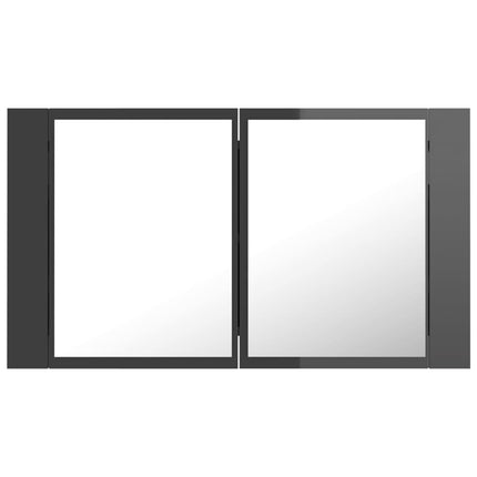 LED Bathroom Mirror Cabinet High Gloss Grey 80x12x45 cm Acrylic