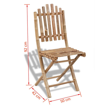 vidaXL Foldable Outdoor Chairs Bamboo 4 pcs