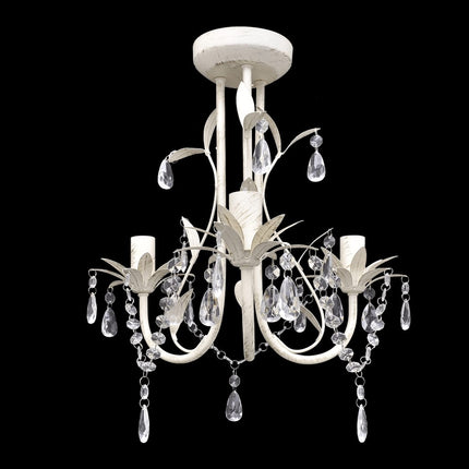 vidaXL Crystal Pendant Ceiling Lamp Chandeliers 2 pcs Elegant White