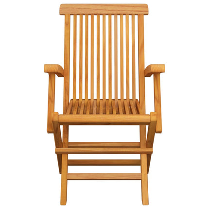 vidaXL Garden Chairs with Cream Cushions 3 pcs Solid Teak Wood