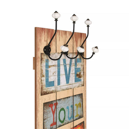 vidaXL Wall-mounted Coat Rack with 6 Hooks 120x40 cm LIVE LIFE