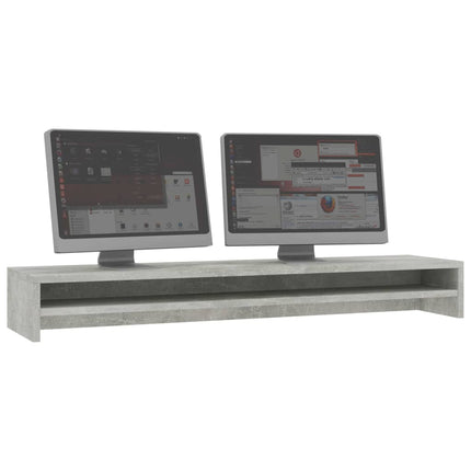vidaXL Monitor Stand Concrete Grey 100x24x13 cm Chipboard