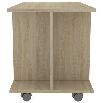 TV Cabinet with Castors White and Sonoma Oak 80x40x40 cm Engineered Wood