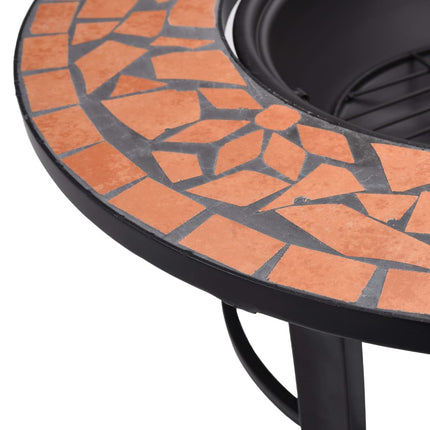 Mosaic Fire Pit Terracotta 68cm Ceramic