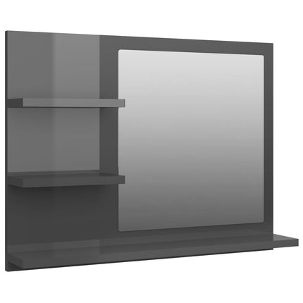 vidaXL Bathroom Mirror High Gloss Grey 60x10.5x45 cm Chipboard