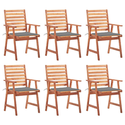 Outdoor Dining Chairs 6 pcs with Cushions Solid Acacia Wood
