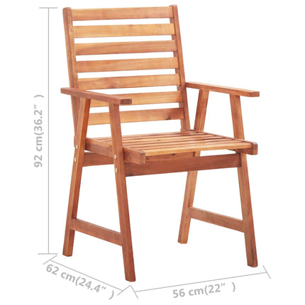 Outdoor Dining Chairs 6 pcs with Cushions Solid Acacia Wood