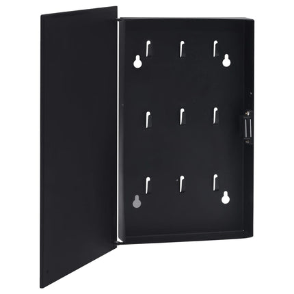vidaXL Key Box with Magnetic Board Black 30x20x5.5 cm