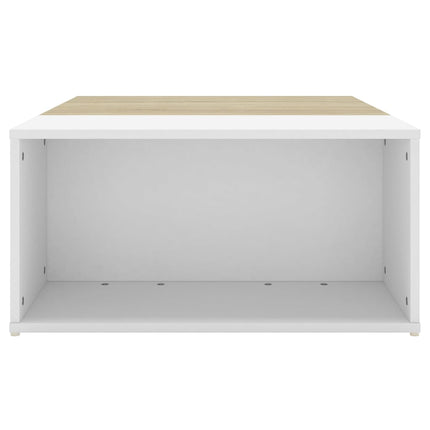 vidaXL Coffee Table White and Sonoma Oak 90x67x33 cm Chipboard