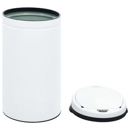 vidaXL Automatic Sensor Dustbin 50 L Carbon Steel White
