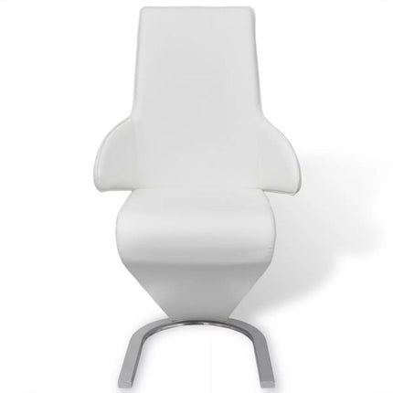 vidaXL Dining Chairs 4 pcs White Faux Leather