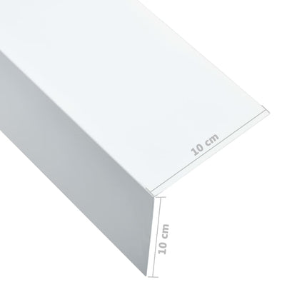 vidaXL L-shape 90° Angle Sheets 5 pcs Aluminium White 170cm 100x100 mm