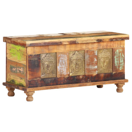 Storage Box with Buddha Cladding 90x35x45 cm Reclaimed Wood