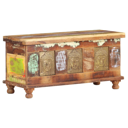 Storage Box with Buddha Cladding 90x35x45 cm Reclaimed Wood
