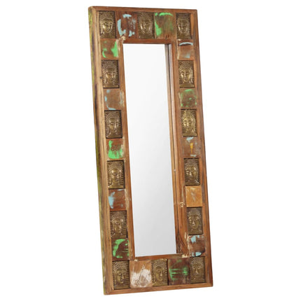 vidaXL Mirror with Buddha Cladding 50x110 cm Solid Reclaimed Wood