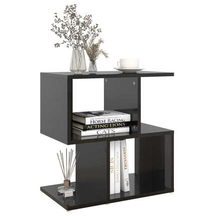 vidaXL Bedside Cabinet High Gloss Black 50x30x51.5 cm Chipboard