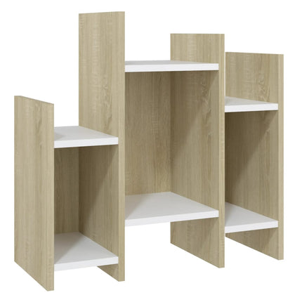 vidaXL Side Cabinet Sonoma Oak and White 60x26x60 cm Chipboard