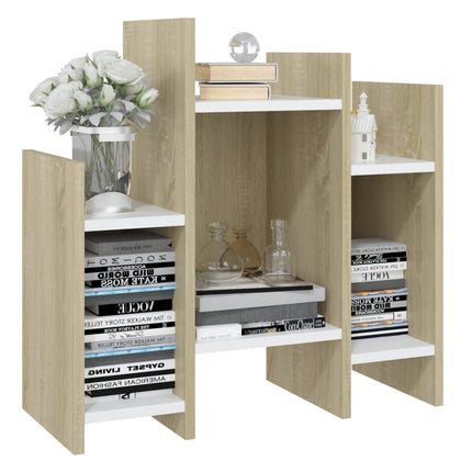 vidaXL Side Cabinet Sonoma Oak and White 60x26x60 cm Chipboard