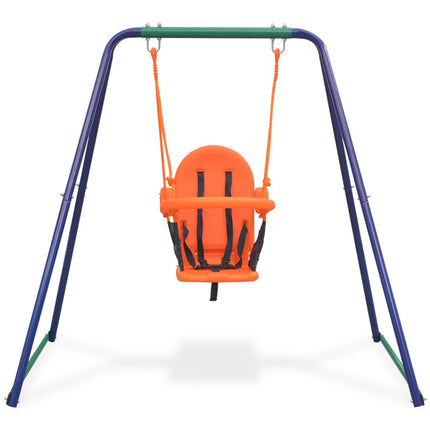 vidaXL 2-in-1 Single Swing and Toddler Swing Orange