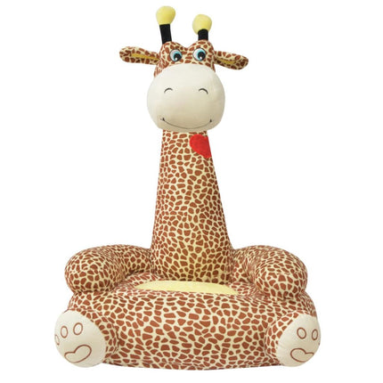 vidaXL Plush Children's Chair Giraffe Brown