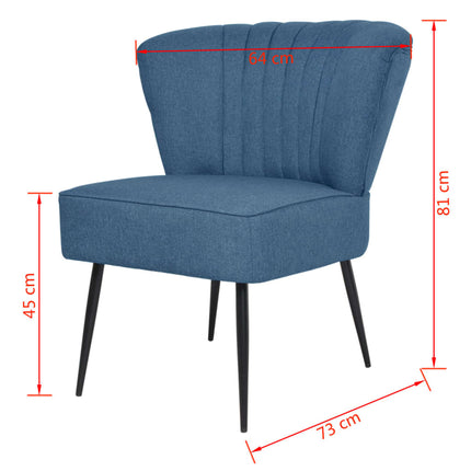 vidaXL Cocktail Chair Blue Fabric