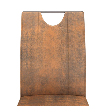 vidaXL Dining Chairs 4 pcs Suede Brown Faux Leather
