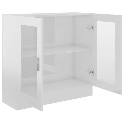vidaXL Vitrine Cabinet High Gloss White 82.5x30.5x80 cm Chipboard