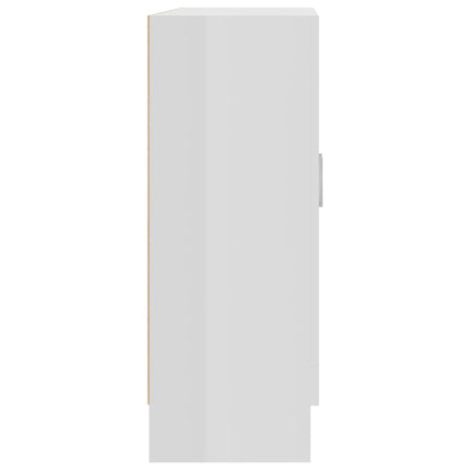 vidaXL Vitrine Cabinet High Gloss White 82.5x30.5x80 cm Chipboard