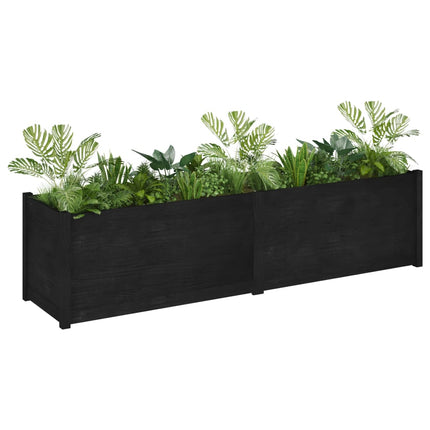 vidaXL Garden Planter Black 200x50x50 cm Solid Wood Pine